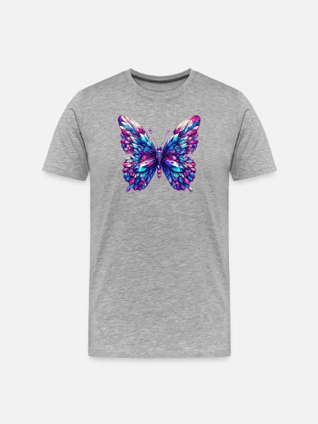 Crystal Butterfly - Men's Premium Organic T-Shirt - heather grey