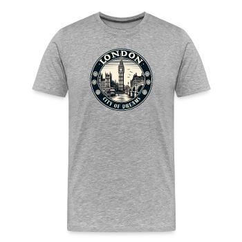 Londres - T-shirt bio Premium Homme - gris chiné - Devant - Damien (186cm)