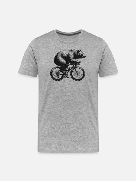Cycling Bear - Men's Premium Organic T-Shirt - heather grey