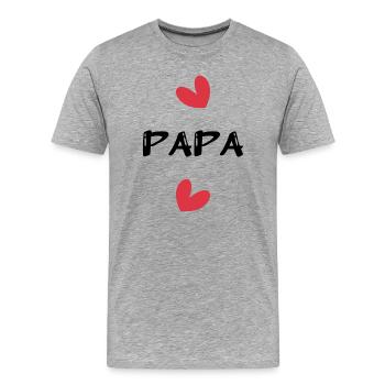 DAD. FATHER'S DAY. HAPPY FATHER'S DAY. HAPPY BIRTHDAY. - Men's Premium Organic T-Shirt - heather grey - Front - Damien (186cm)