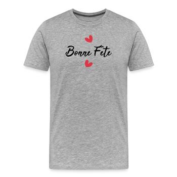 DAD. FATHER'S DAY. HAPPY FATHER'S DAY. HAPPY BIRTHDAY. - Men's Premium Organic T-Shirt - heather grey - Front - Damien (186cm)