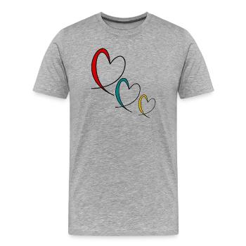 FATHER'S DAY. HAPPY FATHER'S DAY. DAD. HAPPY BIRTHDAY. - Men's Premium Organic T-Shirt - heather grey - Front - Damien (186cm)
