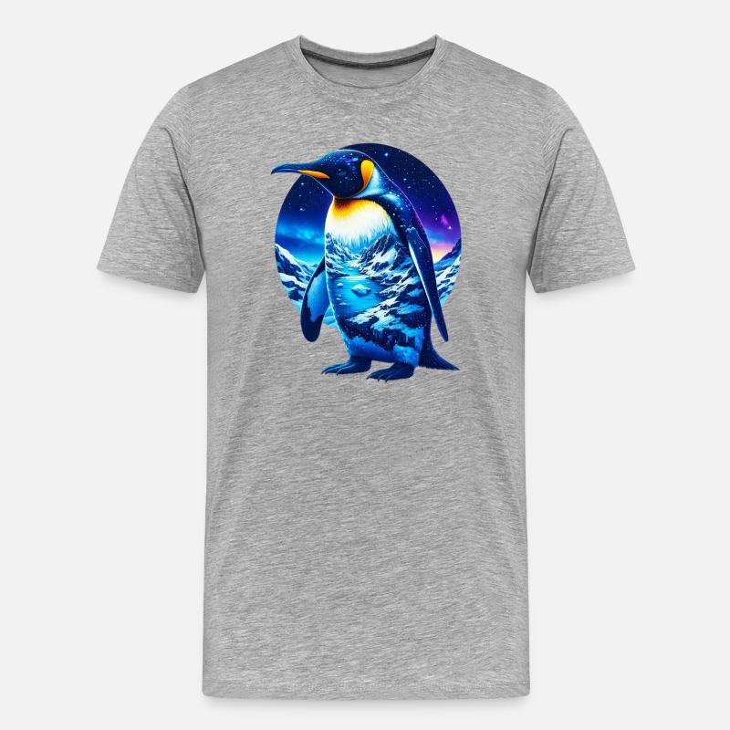 Pinguin - Männer Premium Bio T-Shirt - Grau meliert
