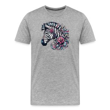 Zèbre - T-shirt bio Premium Homme - gris chiné - Devant - Damien (186cm)