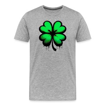 Trèfle à quatre feuilles - T-shirt bio Premium Homme - gris chiné - Devant - Damien (186cm)