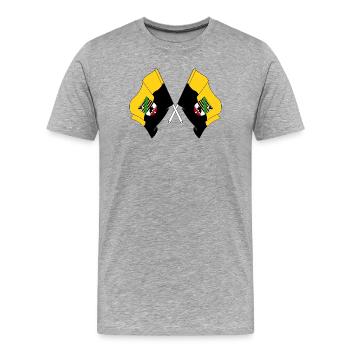 Fahnen querten Sachsen Anhalt - Männer Premium Bio T-Shirt - Grau meliert - Vorne - Damien (186cm)