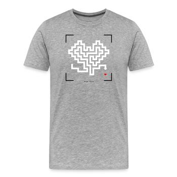 Serpent rétro - T-shirt bio Premium Homme - gris chiné - Devant - Damien (186cm)