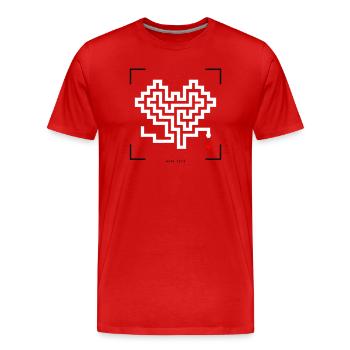 Serpent rétro - T-shirt bio Premium Homme - rouge - Devant - Damien (186cm)