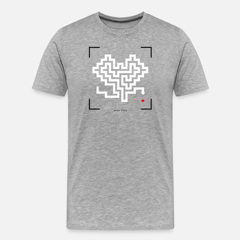 Retro-Schlange - Männer Premium Bio T-Shirt - Grau meliert