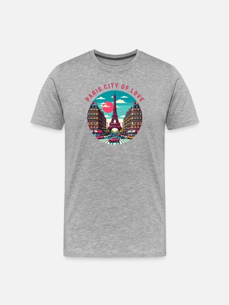 Paris city of love - Men's Premium Organic T-Shirt - heather grey