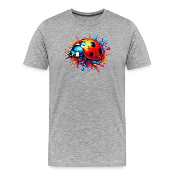 Ladybird - Men's Premium Organic T-Shirt - heather grey - Front - Damien (186cm)
