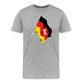 Drapeau Basse-Saxe - T-shirt bio Premium Homme - gris chiné - Devant - Damien (186cm)