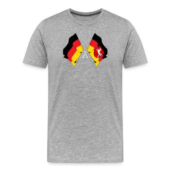 Deutschlandflagge und Niedersächsische Flagge gekreuzt - Männer Premium Bio T-Shirt - Grau meliert - Vorne - Damien (186cm)