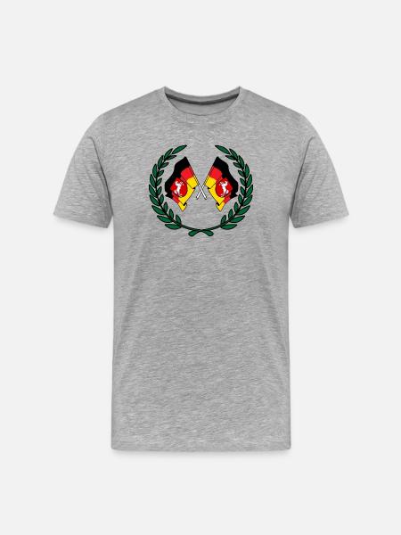 Drapeaux Couronne de laurier de Basse-Saxe - T-shirt bio Premium Homme - gris chiné