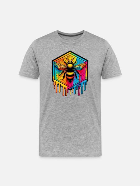 Bee - Men's Premium Organic T-Shirt - heather grey
