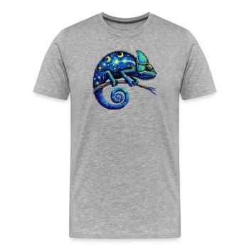 Chamäleon - Männer Premium Bio T-Shirt - Grau meliert - Vorne - Damien (186cm)