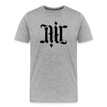 Ambigram - Air - Men's Premium Organic T-Shirt - heather grey - Front - Damien (186cm)