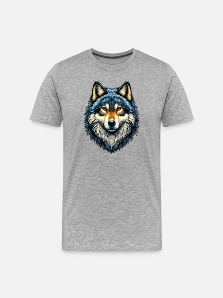 Wolf - Men's Premium Organic T-Shirt - heather grey