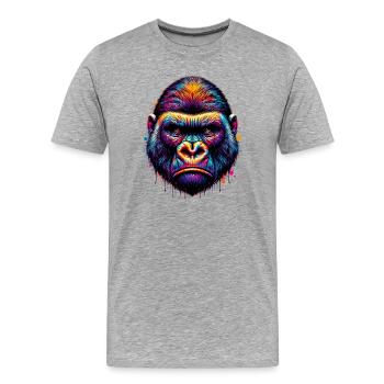 Gorilla - Männer Premium Bio T-Shirt - Grau meliert - Vorne - Damien (186cm)