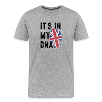 Union Jack Fingerabdruck - Männer Premium Bio T-Shirt - Grau meliert - Vorne - Damien (186cm)