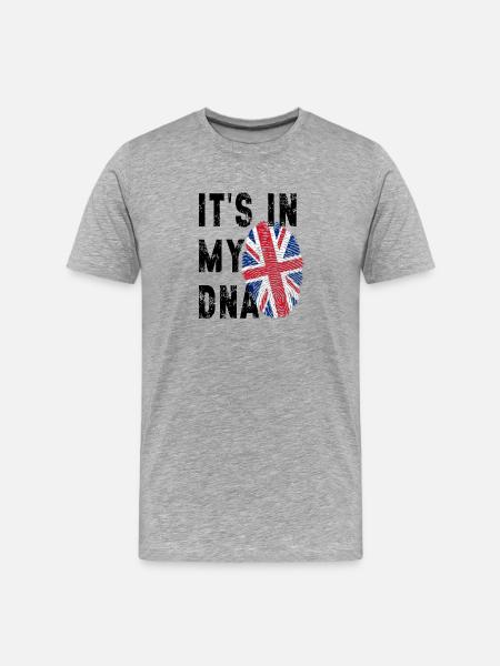 Union Jack Fingerprint - Men's Premium Organic T-Shirt - heather grey