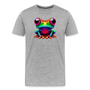 Grenouille - T-shirt bio Premium Homme - gris chiné - Devant - Damien (186cm)