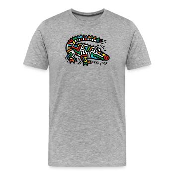Alligator Crocodile - Men's Premium Organic T-Shirt - heather grey - Front - Damien (186cm)