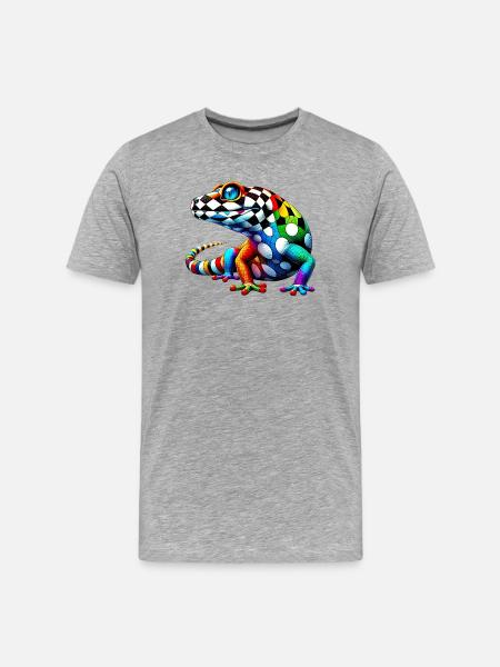 Gecko - Men's Premium Organic T-Shirt - heather grey