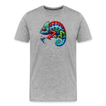 Caméléon - T-shirt bio Premium Homme - gris chiné - Devant - Damien (186cm)