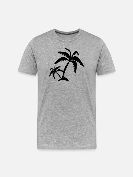 Two palm trees - Men's Premium Organic T-Shirt - heather grey