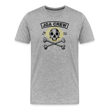 Équipage de la JGA - Skull and Bones - T-shirt bio Premium Homme - gris chiné - Devant - Damien (186cm)