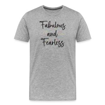 LGBTQ Pride Month - Fabelhaft und furchtlos - Männer Premium Bio T-Shirt - Grau meliert - Vorne - Damien (186cm)