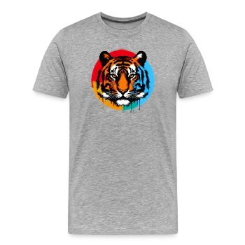 Tigre - T-shirt bio Premium Homme - gris chiné - Devant - Damien (186cm)