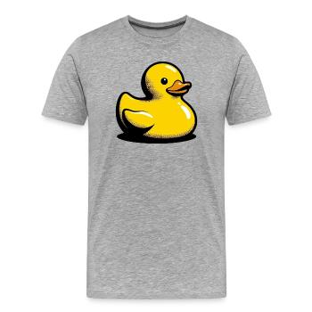 Ente Ente Ente Ente Ente - Männer Premium Bio T-Shirt - Grau meliert - Vorne - Damien (186cm)