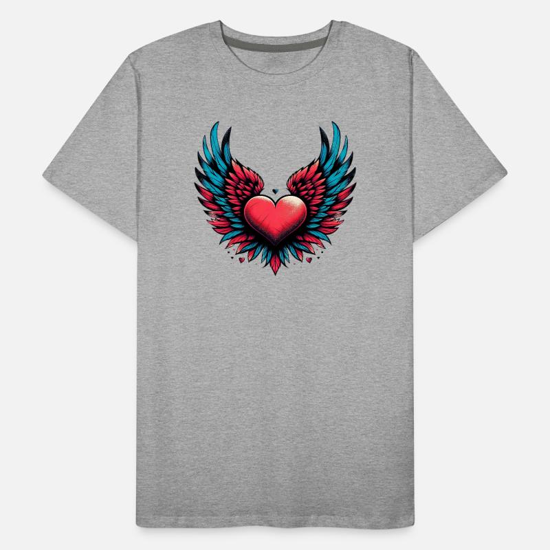 Coeur avec ailes T-shirt bio Premium Homme