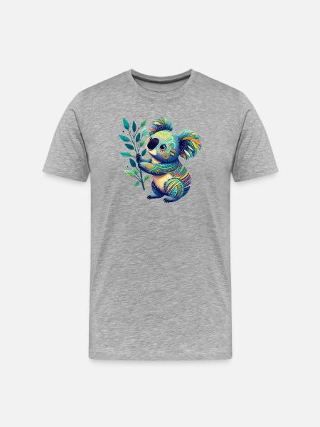 Koala - Men's Premium Organic T-Shirt - heather grey