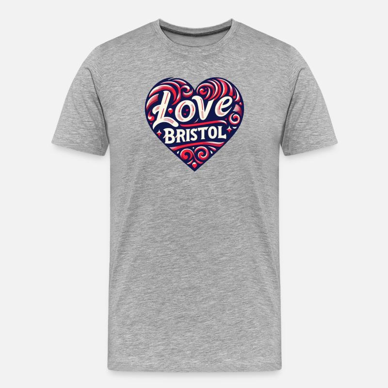 Ich liebe Bristol - Männer Premium Bio T-Shirt - Grau meliert