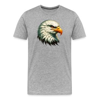 Adler - Männer Premium Bio T-Shirt - Grau meliert - Vorne - Damien (186cm)