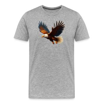 Adler - Männer Premium Bio T-Shirt - Grau meliert - Vorne - Damien (186cm)