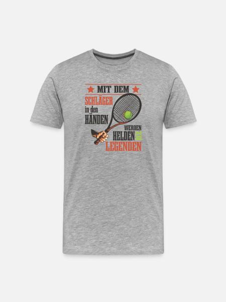 Tennis - Männer Premium Bio T-Shirt - Grau meliert