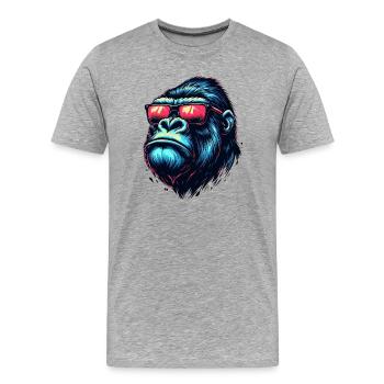 Gorilla - Men's Premium Organic T-Shirt - heather grey - Front - Damien (186cm)