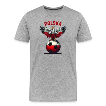 Polish football - Men's Premium Organic T-Shirt - heather grey - Front - Damien (186cm)