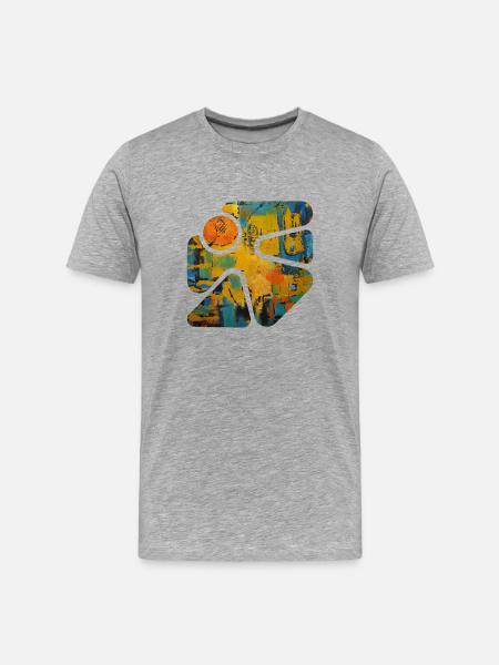 Bunte Straßenkunst - Männer Premium Bio T-Shirt - Grau meliert