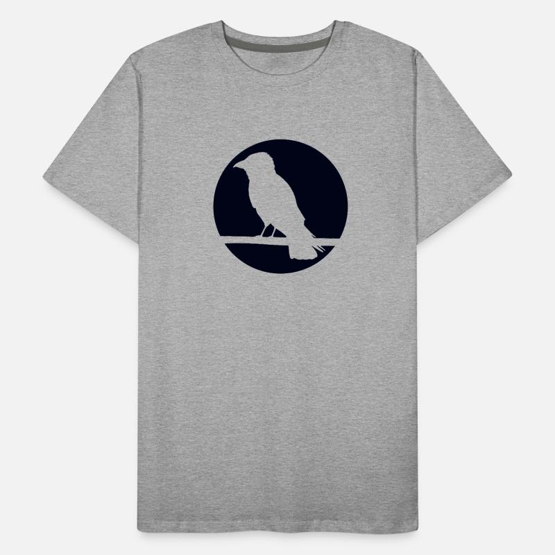Corbeau sur une branche T-shirt bio Premium Homme