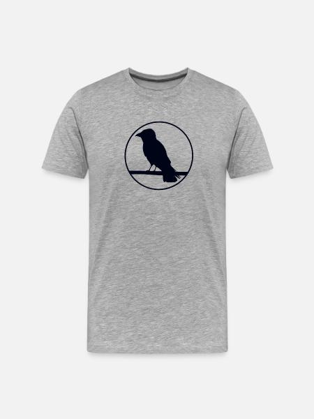Crow on a branch - Men's Premium Organic T-Shirt - heather grey