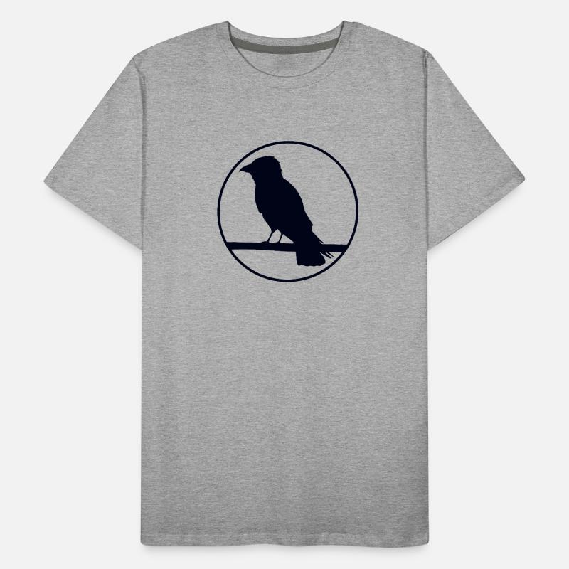 Crow on a branch Men's Premium Organic T-Shirt