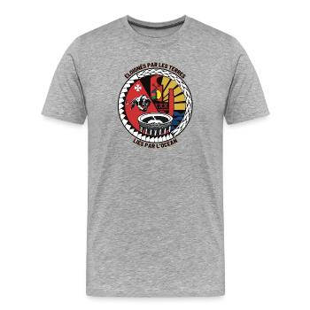Emblème culturel indigène et maritime - T-shirt bio Premium Homme - gris chiné - Devant - Damien (186cm)