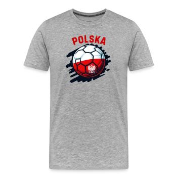 Polish football - Men's Premium Organic T-Shirt - heather grey - Front - Damien (186cm)