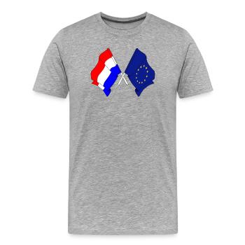Flagge Niederlande, Flagge Europa - Männer Premium Bio T-Shirt - Grau meliert - Vorne - Damien (186cm)