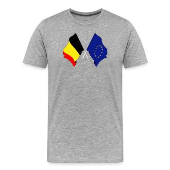Pavillon Belgique Europe - T-shirt bio Premium Homme - gris chiné - Devant - Damien (186cm)